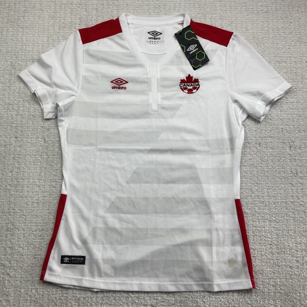 NWT Official Team Canada Umbro Soccer Jersey  Red / White Womens Size 10 NEW